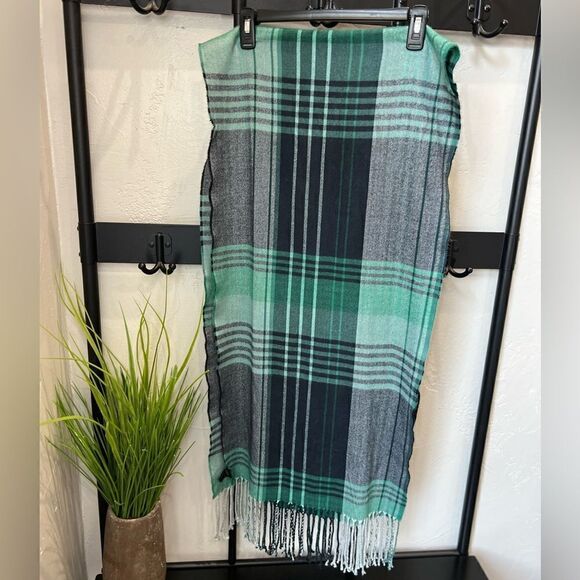 Banana republic factory men’s scarf green plaid Men’s one size - Picture 8 of 10
